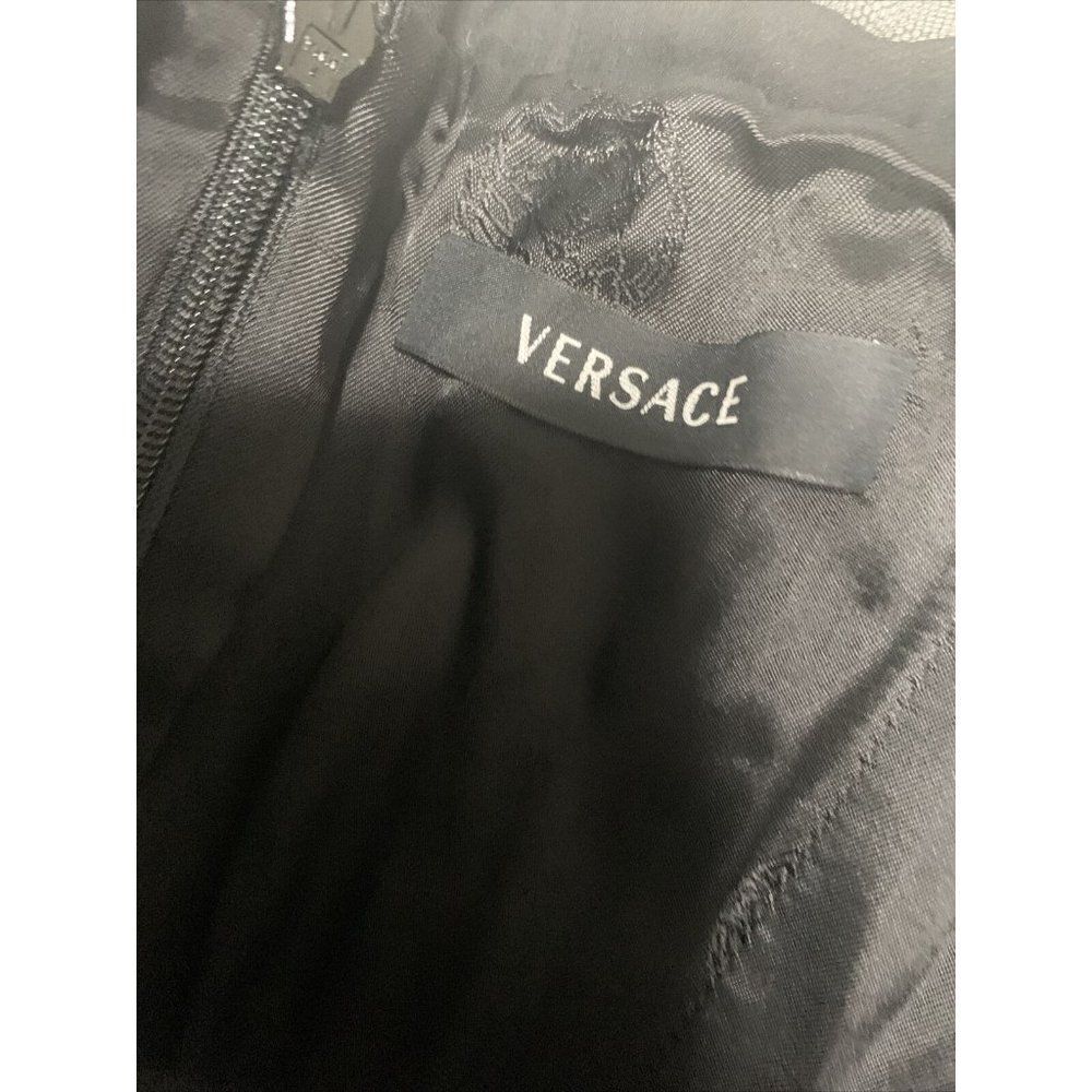 Versace Authentic Solid Black Silk Tank Knee Leng… - image 6